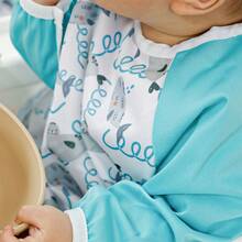 1Pc Rainbow Animal Print Waterproof & Mess - Free Long Sleeve Baby Bib, Adjustable Fit For 6 - 24 Months Toddlers