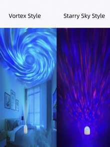 1pc Aurora & Wave Projection Lamp - 16 Colors RGB LED Mood Light With Remote Control, USB Powered, Northern Lights & Ocean Wave Night Light For Bedroom, Party Decor And Meditation | Perfect Gift - Multicolor - View 7