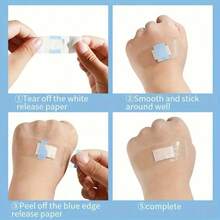 50/100/200pcs Transparent Waterproof Breathable Bandages, Skin-Friendly, Flexible And Elastic - White - View 12