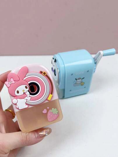 Sanrio 1pc Sanliou Cartoon Manual Pencil Sharpener, Automatic Lead In Hand Cranked Portable Pencil Sharpener