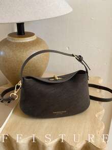 1 pieza Bolso de hombro cruzado de mujer de unicolor de piel de PU, bolso de mano mate de moda con correa ajustable, adecuado para viajes, compras, citas, un regalo ideal para mujeres, adolescentes, estudiantes universitarios, principiantes y mujeres trabajadoras - Café - Ver 4