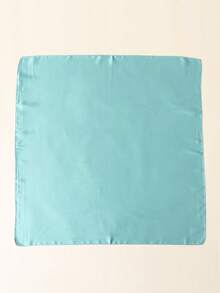 1pc 70cm Women's Solid Color Bandana & Square Scarf, Versatile Accessory For Headband, Hair Tie, Abaya, Beach, Daily Wear To Enhance Your Style - Light Blue - View 3