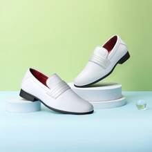Boy's Dress Shoes Formal Tuxedo Shoes Slip-On Loafers For Party Wear - trắng - Xem 1