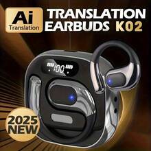 K02 AI Translator Headphones Smart Voice Translation Earbuds 150 Languages Online Translator Bluetooth-Compatible In Ear Headphones Real Time Translator Device  For Business Travel And Daily Use - Black - View 2