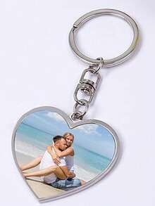Customized Valentine's Day Gift, Double-Sided Personalized Photo Heart-Shaped Keychain, Personalized Keychain, Customized Charm, Customizable Couple Keychain, Keychain Charm, Women's Keychain, Cute Keychain, Christmas, Christmas Gift, Customized Couple/Family/Friend Photo, Christmas Pendant, Anniversary, Men, Women, Christmas Gift Items, Wedding Favor - Multicolor - View 5