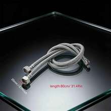 G1/2 Thread Flexible Stainless Steel & Copper Braided Faucet Hose - Suitable For Cold & Hot Water, Durable Copper Head, For Kitchen & Bathroom