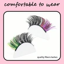 رموش ملونة مختلطة، 8 أزواج من الرموش الصناعية الفاخرة الناعمة بطول 7-16 مم، رموش عين القطة الملونة لتطبيق مكياج الرموش - رموش عيون القطة - مشاهدة 5