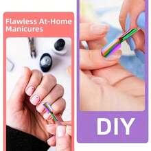 10Pcs Stainless Steel Double Ended Cuticle Pusher Remover And Cutter, Professional & Durable Manicure Pedicure Nail Tools For Fingernails Toenails - Nhiều màu - Xem 3