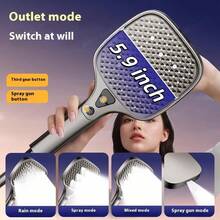 15厘米大尺寸花洒头，超宽面板，4种水流模式（雨淋/雾化/混合/喷射），强劲水压，适用于高水压家庭 - 銀色 - 查看 4