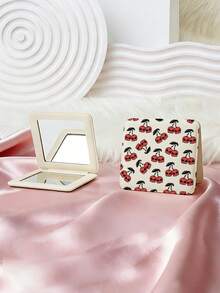 1pc Gothic Style Skull Series Vanity Mirror, Foldable Lightweight Compact Handheld Mirror, Durable PU Leather, Suitable For All Occasions, Portable Pocket Mirror With Classic Skull, Rose, Butterfly, Spider Web, Heart Patterns, 180° Flip Design - Multicolor - View 11