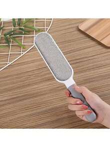 1pc Reusable Dust Cleaning Brush, Double-Sided Pet Hair Remover, Manual Static Hair Removal Brush, Suitable For Cats, Clothes, Sofa, Furniture, Bedding, Carpets, Durable Polypropylene Material, No Power Required - Xám - Xem 3