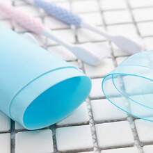 1pc Portable Travel Toothbrush And Toothpaste Holder, Durable Leak-Proof Storage Box With Handle For Convenient Carrying, Suitable For Travel, Home, And Camping, Transparent Design With Safety Cap, Ideal For Travel, Bathroom, Vanity, And Daily Use - Multicolor - View 3