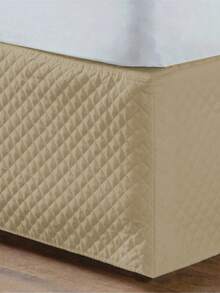 3-In-1 Adjustable Bed Skirt With Quilted Headboard For Single/Double/Queen Bed Base - -Avellana - Ver 2