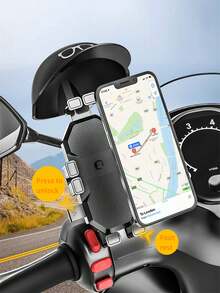 Motorcycle Sun Visor Phone Holder, Bicycle Navigation Anti-UV Anti-Frost Phone Mount, Electric Motorcycle Anti-Shake Phone Holder, Convenient Cycling Phone Clip, Motorcycle Phone Holder - A - View 3