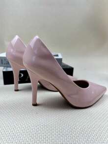 Women's Elegant Patent Leather Stiletto Heel Shoe (9.5 Cm) Comfortable, Available In Black, Pink, Red, Nude, Rose, And Blue. - 淺粉色 - 查看 3