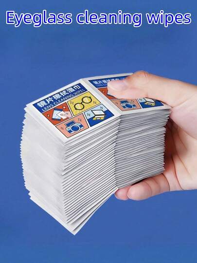 10/30/50/100/200pcs Disposable Glasses Cleaning Wet Wipes, One-Time Use Lens Cleaner Cloths For Eyeglasses, Smartphones, Computers, Cameras, Glass Surfaces, Soft And Gentle, Portable And Convenient For Home, Travel