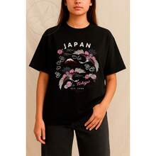 Cute And Delicate Japan Tokyo Geisha Landscape T-Shirt, Minimalist, Simple, Unisex, Men's And Women's, 100% Cotton, Premium Top Quality, Streetwear, New Release, Immediate Shipping, Various Colors!! - 72807-日本東京 - 查看 1