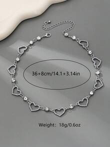 1条时尚独特的心形项链，适合女性日常生活、聚会、通勤或作为礼物佩戴。 - 銀色 - 查看 6