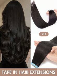 Tape In Hair Extensions Human Hair Extensions High-Quality Real Human Hair 12-22 Inch Natural Straight Blonde Hair Invisible Seamless Easy To Wear Tape In Hair Extensions Volume Boost For Daily & Party Hairstyles - Multicolor - View 26