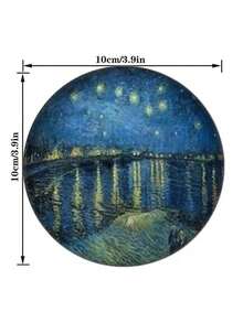 6pcs Van Gogh Style Coasters, Heat-Resistant Painted Coasters, Non-Slip Drink Mats, Art Gift - Multicolor - View 2
