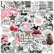 50pcs Silver Lucky Stickers, Aesthetic Stickers, Y2K Stickers, Y2K Core Stickers, Y2K Gifts, Valentines Stickers, Retro Stickers, 90s Stickers, Waterproof Vinyl Stickers, Suitable For Envelopes, Water Bottles, Computers, Laptops, Phones, Luggage, Notebooks, Refrigerators, Etc. - D - View 2