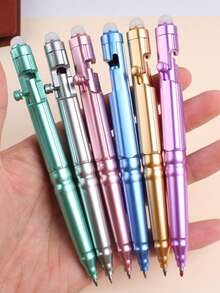 4pcs Creative Erasable Pen With Gun Trigger Design, Mechanical Pencil For Students, Bullet Sniper Ballpoint Pen With Blue Refill, School & Office Supplies, Back To School Essential - Multicolor - View 1