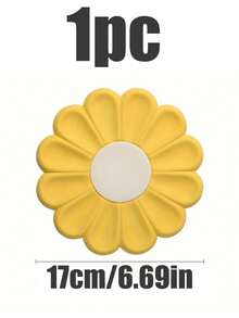 1pc Silicone Daisy Shaped Trivet Mat, Heat Resistant Pad For Hot Pots And Pans, 6.7 Inch Diameter, Washable - Multicolor - View 16