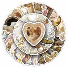 50pcs Retro Aesthetic Watercolor Stickers, Vintage Stickers, Fashionable INS Stickers, Waterproof Stickers Suitable For Water Bottles, Computers, Laptops, Phones, Luggage, Notebooks, Refrigerators - 8 - View 8