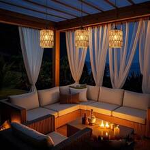 Handwoven Faux Hemp Rope Ceiling Light, Suitable For Farmhouse, Dining Room, Tea Room, Hotel, Bedroom - Multiple Styles - View 8