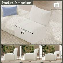 Sectional Couch For Living Room, 122 Inch Modular Sectional Sofa With 4 Seats, Adjustable Arm And Backrest, Modern Comfy Couch - 白色 - 查看 6