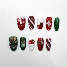 2026 Gothic Charm Nail Set – Valentine's Day Short Almond-Shaped Fake Nails. Handmade Fake Nails Suitable For Various Occasions, Such As Birthday Celebrations, Weddings, Or Just Casual Everyday Wear – 23*8*4 Cm. - Follow Your Heart - 查看 11