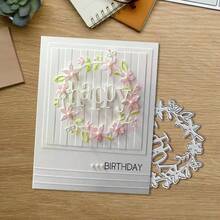 Creative Garland Metal Cutting Dies, DIY Scrapbooking Album And Embossing Stencil, Greeting Card Making Tool, Card Paper Cutting Crafts ,Gift Card Making Template Die Cuts. - Silver - View 3