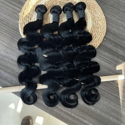 BINF Extensiones de cabello humano sin tratar de 8 a 30 pulgadas de largo con ondas corporales – Ofertas del Cyber Monday para mujeres – Compras navideñas – Extensiones de cabello de doble tejido – para uso diario – suaves, onduladas y brillantes