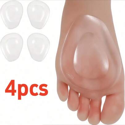 4pcs Forefoot Cushion Gel Pads - Reusable High Heel Shoe Inserts, Anti-Slip Shock Absorbing Pads