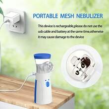 Nebulizer, Portable Nebulizer, Adult And Pediatric Nebulizer Machines For Breathing Aids, Nebulizer Masks And Mesh Nebulizer With Adjustable Nebulization Rate (Without Battery) - Blue and White - View 4