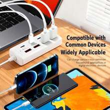 25W 8-Port USB Hub With 4 USB 3.0 Ports And 4 PD Fast Charging Ports, Black And White Options, Universal Compatibility