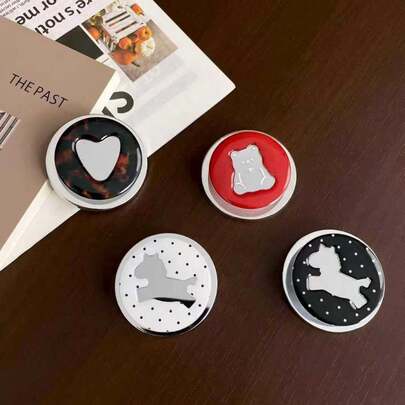 Adjustable Heart Shape Phone Grip Holder 1 Set Polka Dot Mirror Pentagram Creative MagSafe Magnetic Phone Holder Strong Adsorption Adjustable Desktop Air Cushion For Women Valentine's Day Gift For Her