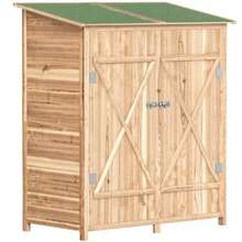 Garden Shed With Side Table, Made Of Fir Wood, 140 X 75 X 157 Cm