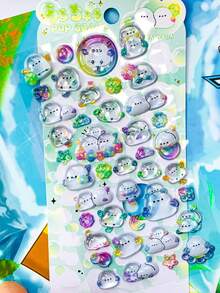 Hình dán trang trí dập nổi 3D - Hình dán trang trí kim cương acrylic, đồ trang trí thủ công tự làm cho trẻ em - Thiết kế dập nổi tinh tế - Hình dán trang trí vui nhộn - Nhiều màu - Xem 7