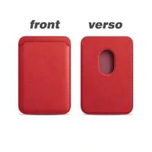 1 Set In Stock Solid Color Magnetic Card Holder, Leather PU Card Sleeve Compatible With Apple 13 And Above, Magsafe Card Pouch - Multicolor - View 7