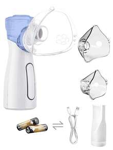 Nebulizer, Portable Nebulizer, Nebulizing Machine For Adults And Children, For Respiratory Problems, Nebulizing Masks And Adjustable Nebulization Rate, Mesh Nebulizer, Facial Hydration - Baby Blue - View 2