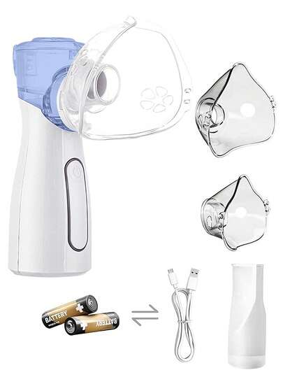 Nebulizador, Nebulizador portátil, Máquina de nebulización para adultos y niños, para problemas respiratorios, máscaras de nebulización y tasa de nebulización ajustable, Nebulizador de malla, Hidratación facial