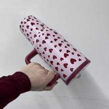 mikenda 1 Pc 40oz Heart Print Stainless Steel Tumbler With Handle And Straw, Cute Valentine Style Large Capacity Insulated Coffee Mug, Reusable Travel Cup For Home, Office And On-The-Go - Hot Pink - View 7