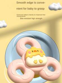 3Pcs Interactive Baby Suction Cup Spinner Toy With Rattle, Educational Spinning Tops Toddler Bath Toy, High Chair Toy, Finger Exercises, Birthday Gift For Infants Boys Girls - Multicolor - View 8