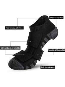 20只/10只/5只/1双 黑白男士夏季袜子，时尚休闲舒适，适合户外运动、跑步、健身，压缩膝袜，商务休闲假日黑白中筒袜，假日礼物（透气），适合鞋码（39-42/43-46） - 彩色 - 查看 4