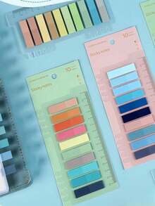 200张彩色尺子便签本，PET材质，高品质提醒贴纸，二合一尺子便签本，随机款式，（1本200张）适用于办公室、家庭、学校留言便签本，方便整理和提醒，也可作食品包装贴纸，适合办公室、学校、学生、学习用品、返校季（200本）