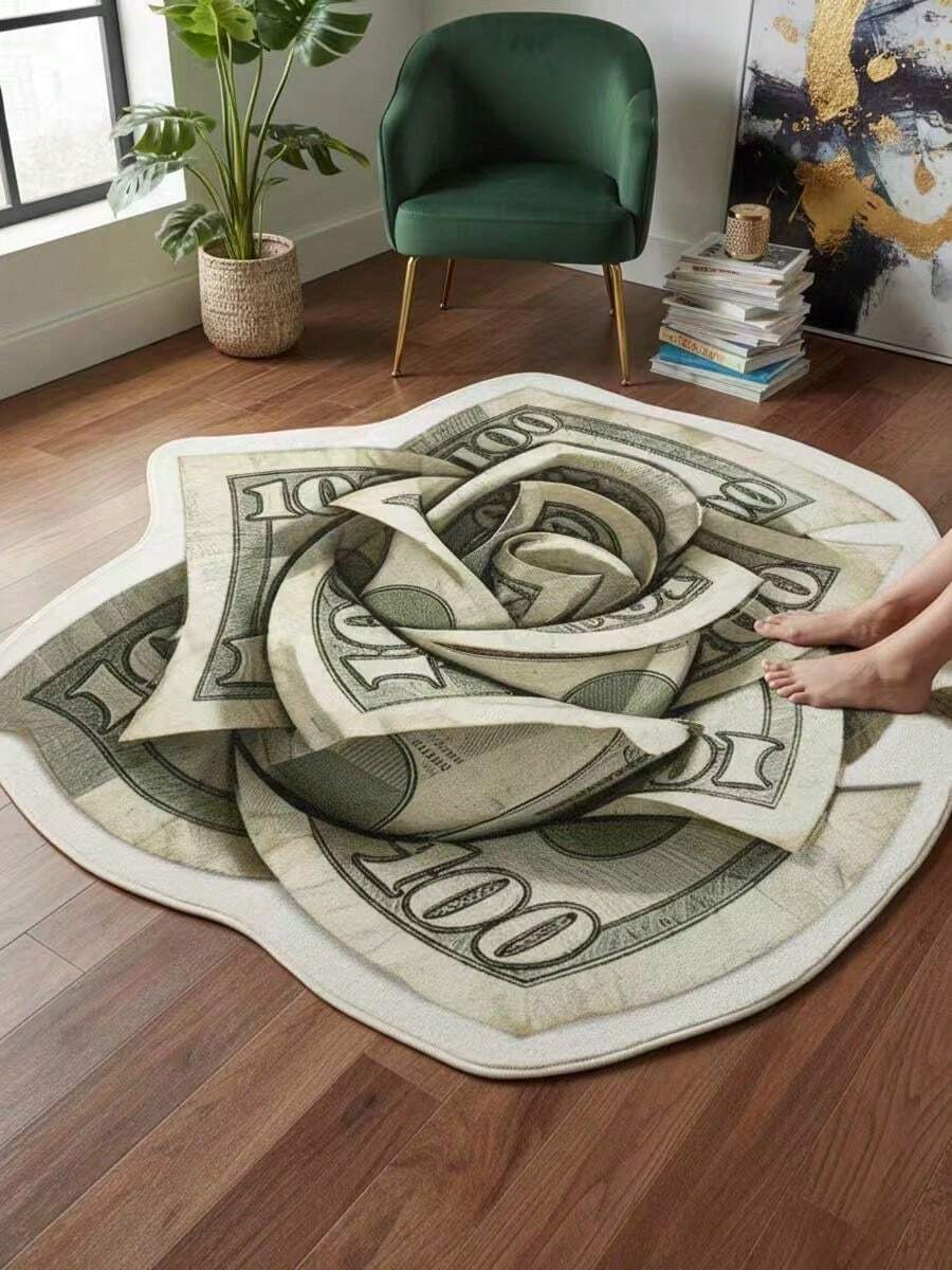 1 tấm thảm trang trí họa tiết đồng xu và hoa, trang trí phòng ngủ, thảm nhỏ, thảm trải sàn, trang trí nhà cửa, thảm phòng khách, thảm nhỏ phòng khách, thảm phòng ngủ, trang trí nhà cửa phòng khách, thảm ngoài trời, thảm nhung có thể giặt, thảm dày, thảm bông, thảm mùa thu/đông - Nhiều màu - Xem 1
