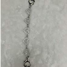 心形长链包包挂饰，闪亮包包吊坠，情人节礼物