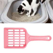 Cat Litter Scoop With Hollow Grid Design: Easy To Filter And Sift. Durable PP Plastic For Cat Waste In A Stylish Pink Color.