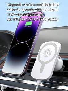 15W Gravity Sensing Wireless Car Charger, Compatible With Apple, , Android QI Standard Smartphones With Wireless Charging Function, For IPhone 8/X/11/12/13/14/15/16/17 Series Wireless Charger - A - View 9